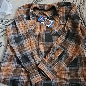 Chaps Brown and Black Plaid Casual Shirt